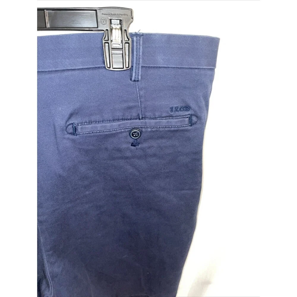 Izod Saltwater Casual Shorts Mens Size 38 Waist Blue Inseam 10 Rise 12 Zip Fly
